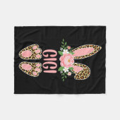 Floral leopard gigi bunny happy easter spring Flor Fleece Deken (Voorkant (Horizontaal))