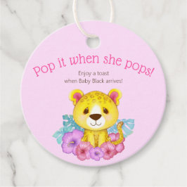 Floral Leopard Pop het als ze Pop Bedankjes Labels