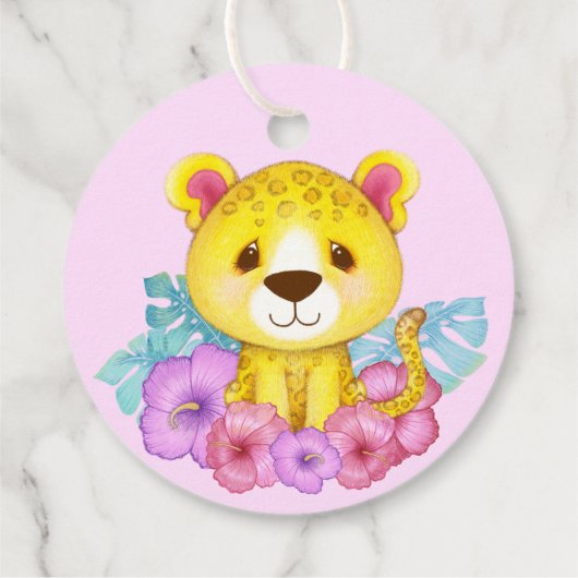 Floral Leopard Pop het als ze Pop Bedankjes Labels (Achterkant)