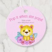 Floral Leopard Pop het als ze Pop Bedankjes Labels (Voorkant)