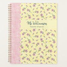 Floral leraar Planner Geel Roze  bloemen