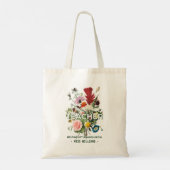 Floral leraar waardering tote bag (Achterkant)