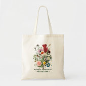 Floral leraar waardering tote bag (Voorkant)