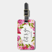 Floral Let's Go Bagagelabel (Voorkant verticaal)
