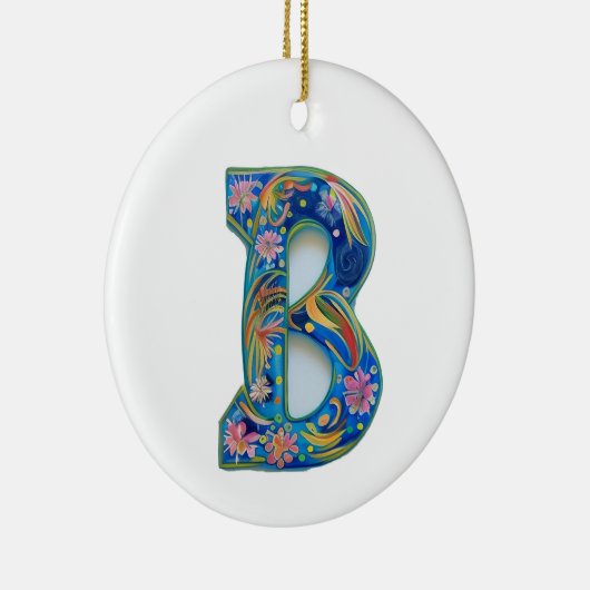 Floral Letter B Keramisch Ornament (Rechts)