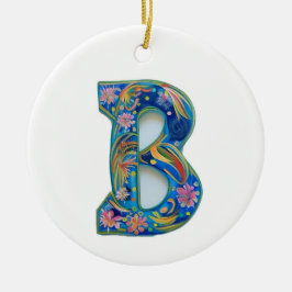 Floral Letter B Keramisch Ornament