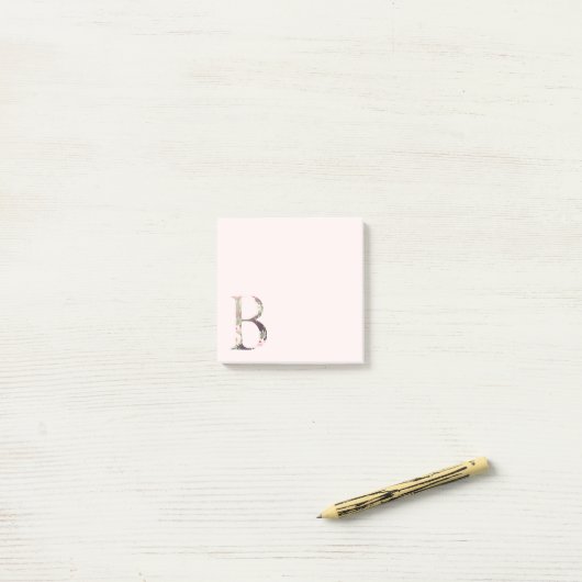Floral Letter "B" Monogram Post-it Notes (Op bureau)