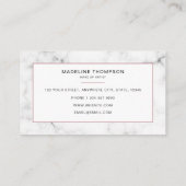 Floral Letter Blush Pink Monogram Marmer Business Visitekaartje (Achterkant)