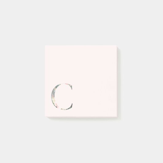 Floral Letter "C" Monogram Post-it Notes (Voorkant)
