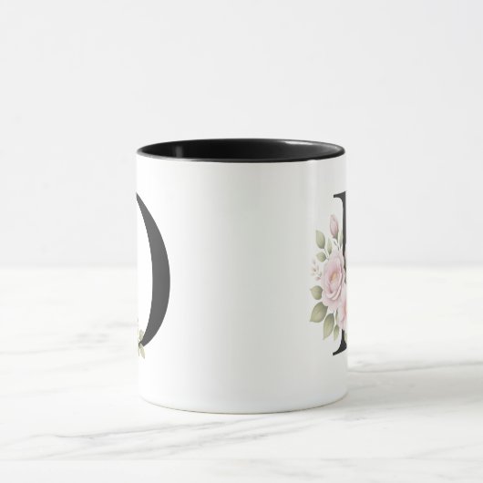 Floral Letter D Logo Mok (Midden)