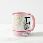 Floral Letter F – Personalized with Name Coffe Mug Mok (Voorkant rechts)