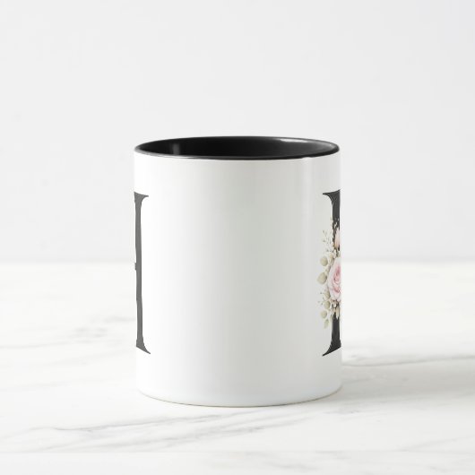 Floral Letter H Monogram | Elegant Initial H Logo Mok (Midden)