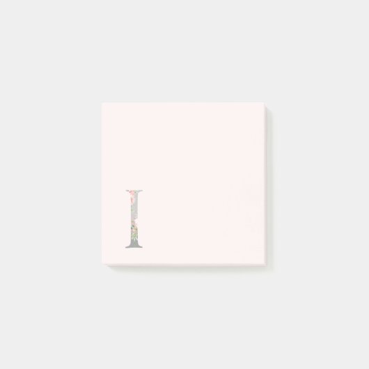 Floral Letter "I" Monogram Post-it® Notes (Voorkant)