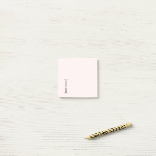 Floral Letter "I" Monogram Post-it® Notes (Op bureau)
