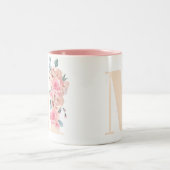 Floral Letter "M" Tweekleurige Koffiemok (Center)