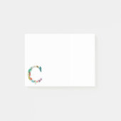 Floral Letter Monogram Initiaal - C Post-it® Notes (Voorkant)