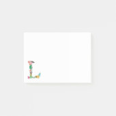 Floral Letter Monogram Initiaal - L - Post-it® Notes (Voorkant)