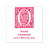 Floral  letter O Zelfinktende Stempel (Design)