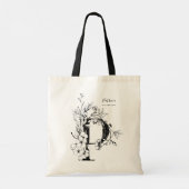 Floral Letter P Boerkwekerij botanische monogramme Tote Bag (Achterkant)