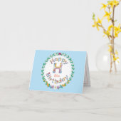 Floral letterH monogram Gepersonaliseerde Birthday Kaart (Gele Bloem)