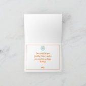 Floral letterH monogram Gepersonaliseerde Birthday Kaart (Binnen)