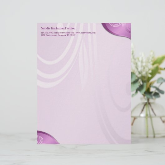 Floral Letterhead Custom Briefhoofd (Staand voorkant)