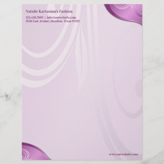 Floral Letterhead Custom Briefhoofd (Voorkant)