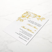 Floral Letterpress Style Wedding Folie Uitnodiging (Gedraaid)