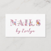 Floral Letters Nails Visitekaartje (Voorkant)