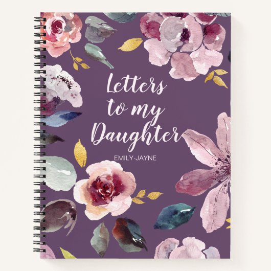 Floral Letters voor Mijn Daughter Keepomwille Jour Notitieboek (Voorkant)