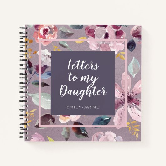 Floral Letters voor Mijn Daughter Keepomwille Jour Notitieboek (Voorkant)