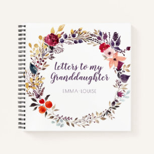 Floral Letters voor mijn kleindochter Keepslag Notitieboek