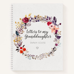 Floral Letters voor mijn kleindochter Keepslag Notitieboek