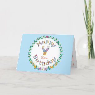Floral letterY monogram Gepersonaliseerde Birthday Bedankkaart