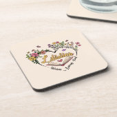 Floral Librarian Heart Bier Onderzetter (Linkerzijde)