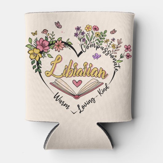 Floral Librarian Heart Blikjeskoeler (Voorkant)