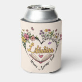 Floral Librarian Heart Blikjeskoeler (Blikje Achterkant)