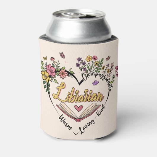 Floral Librarian Heart Blikjeskoeler (Blikje Achterkant)