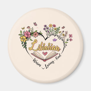 Floral Librarian Heart Magneet