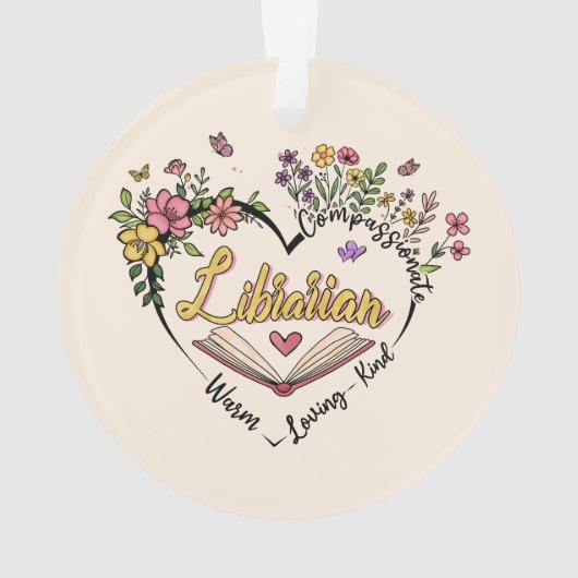 Floral Librarian Heart Ornament (achterkant)