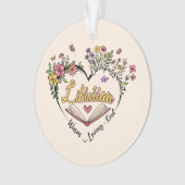 Floral Librarian Heart Ornament (voorkant)