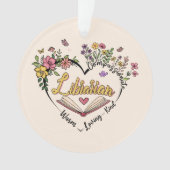 Floral Librarian Heart Ornament (voorkant)