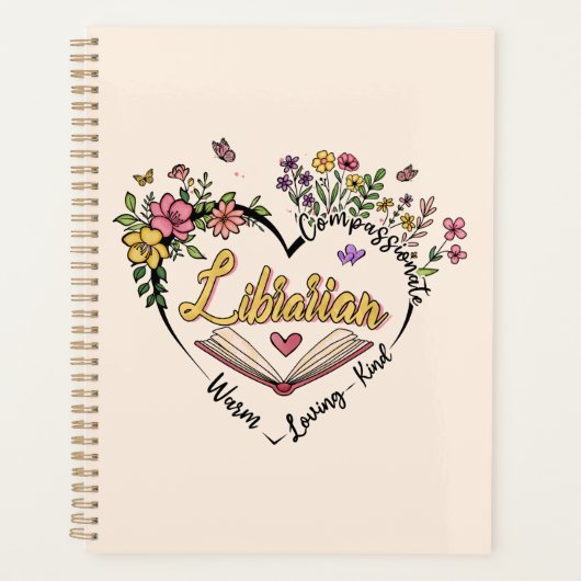 Floral Librarian Heart Planner (Voorkant)