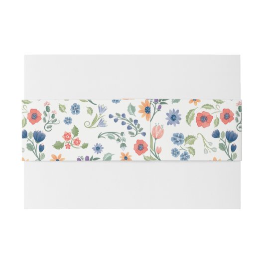 Floral liefde Belly Band Uitnodigingen Wikkel (Achterkant Voorbeeld)