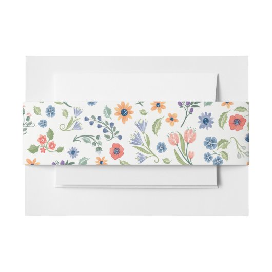 Floral liefde Belly Band Uitnodigingen Wikkel (Voorkant Voorbeeld)