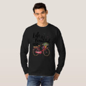 Floral Life is een prachtige fietser fiets fiets T-shirt (Voorkant volledig)