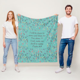 FLORAL Light Blauwgroen | Vredesslaapstand | CHRIS Fleece Deken