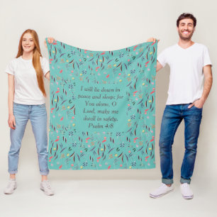 FLORAL Light Blauwgroen Vredesslaapstand CHRIS Fleece Deken
