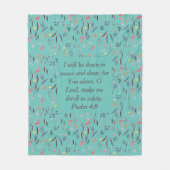 FLORAL Light Blauwgroen | Vredesslaapstand | CHRIS Fleece Deken (Voorkant)