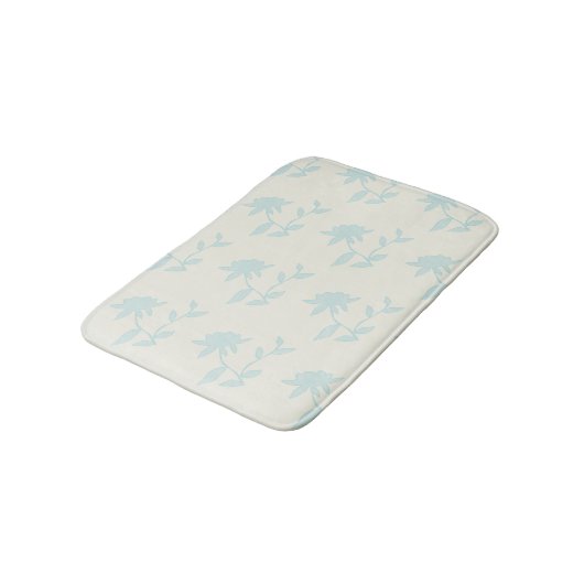 Floral | Light Blue Flowers Bath Mat (Gekanteld)